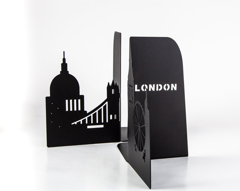 Metal Bookends London / UK Loving Reader // City Scape // Etsy