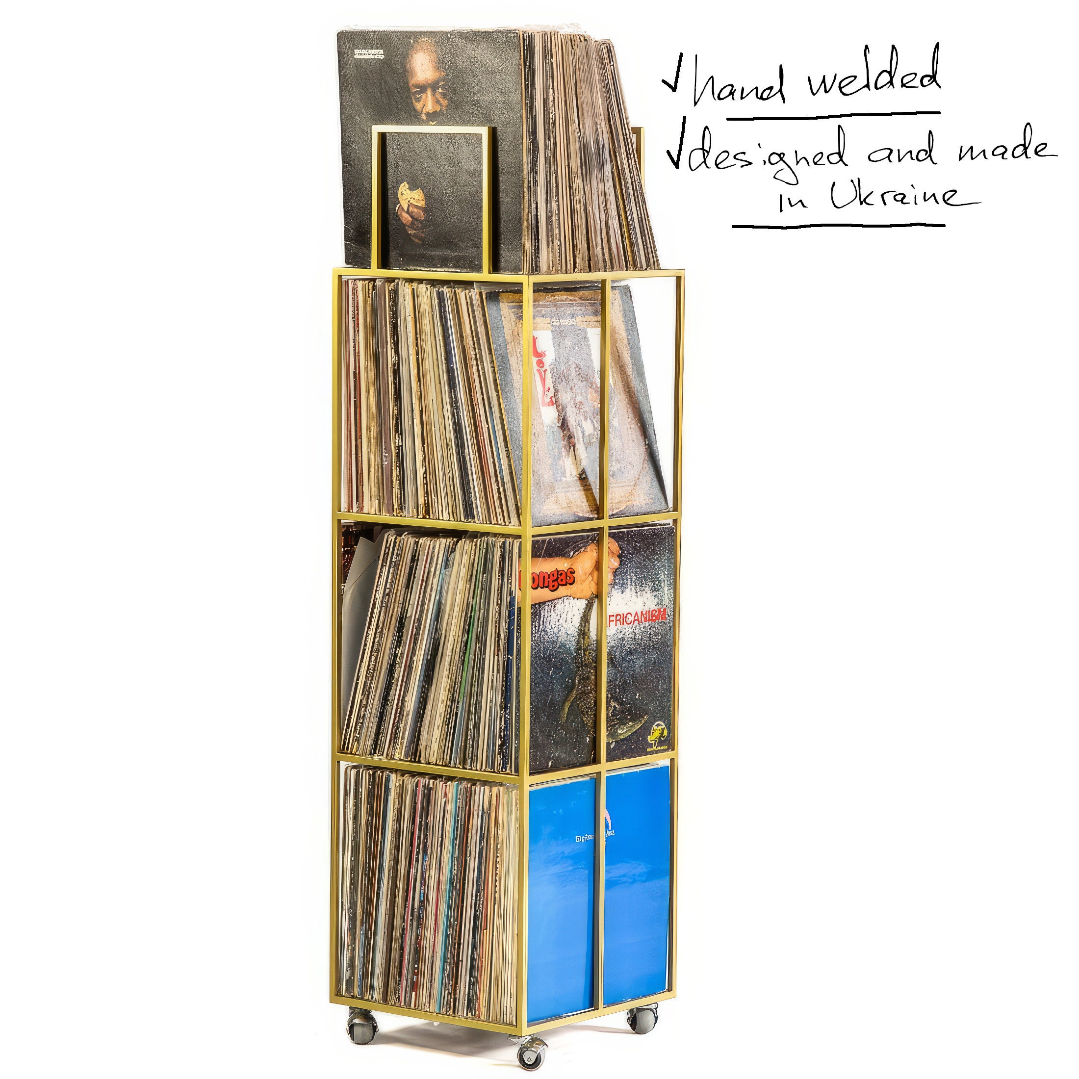 Unique Vinyl Rack, Wood Vinyl Records Storage, Modern Design