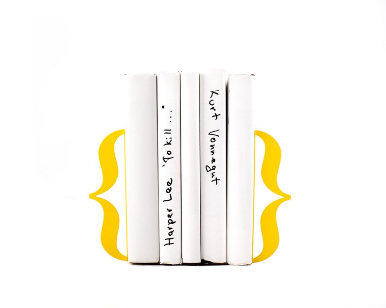 Minimalist Bookends, Modern Shelf Decor, Bookish Gift, Present for Avid Reader, Gift for Teacher, Unique Book Stops Yellow