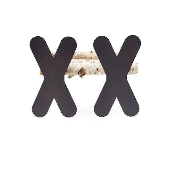 Alari moderni, stile minimalista Scandi Fire Dogs X Cross per il tuo camino.