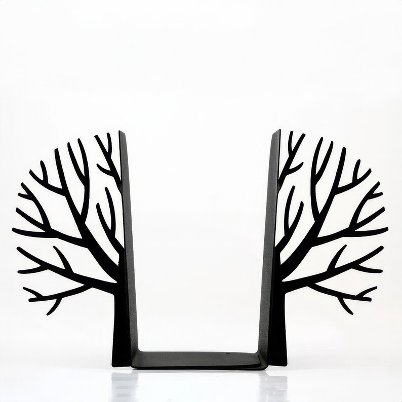 Black metal bookends Winter Trees- Design Atelier Article