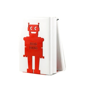 Robot bookends shelf organiser for kids room