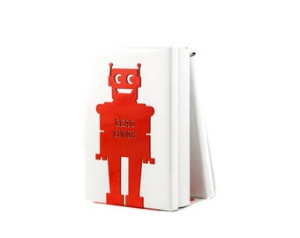 Robot bookends shelf organiser for kids room
