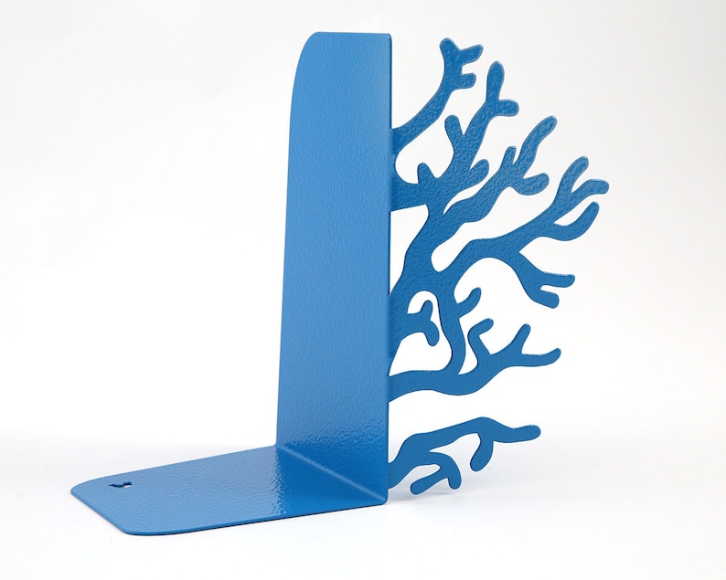 Metal Bookends Corals Blue modern home unique book holders // beach house must // nursery sea theme perfect // FREE WORLDWIDE SHIPPING image 3