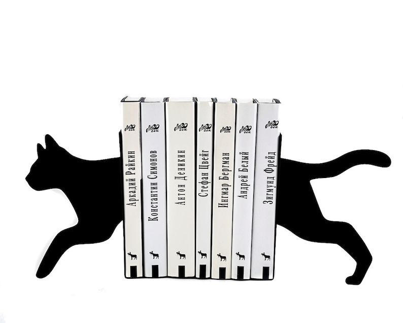 Metal Bookends // Running Cat image 1