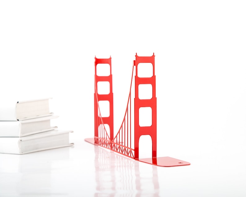 Metal Bookends, Golden Gate Bridge, Decor Gift for The San Franciscan, A San Francisco Housewarming Party image 3