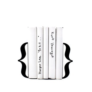 Minimalist Bookends, Modern Shelf Decor, Bookish Gift, Present for Avid Reader, Gift for Teacher, Unique Book Stops Black