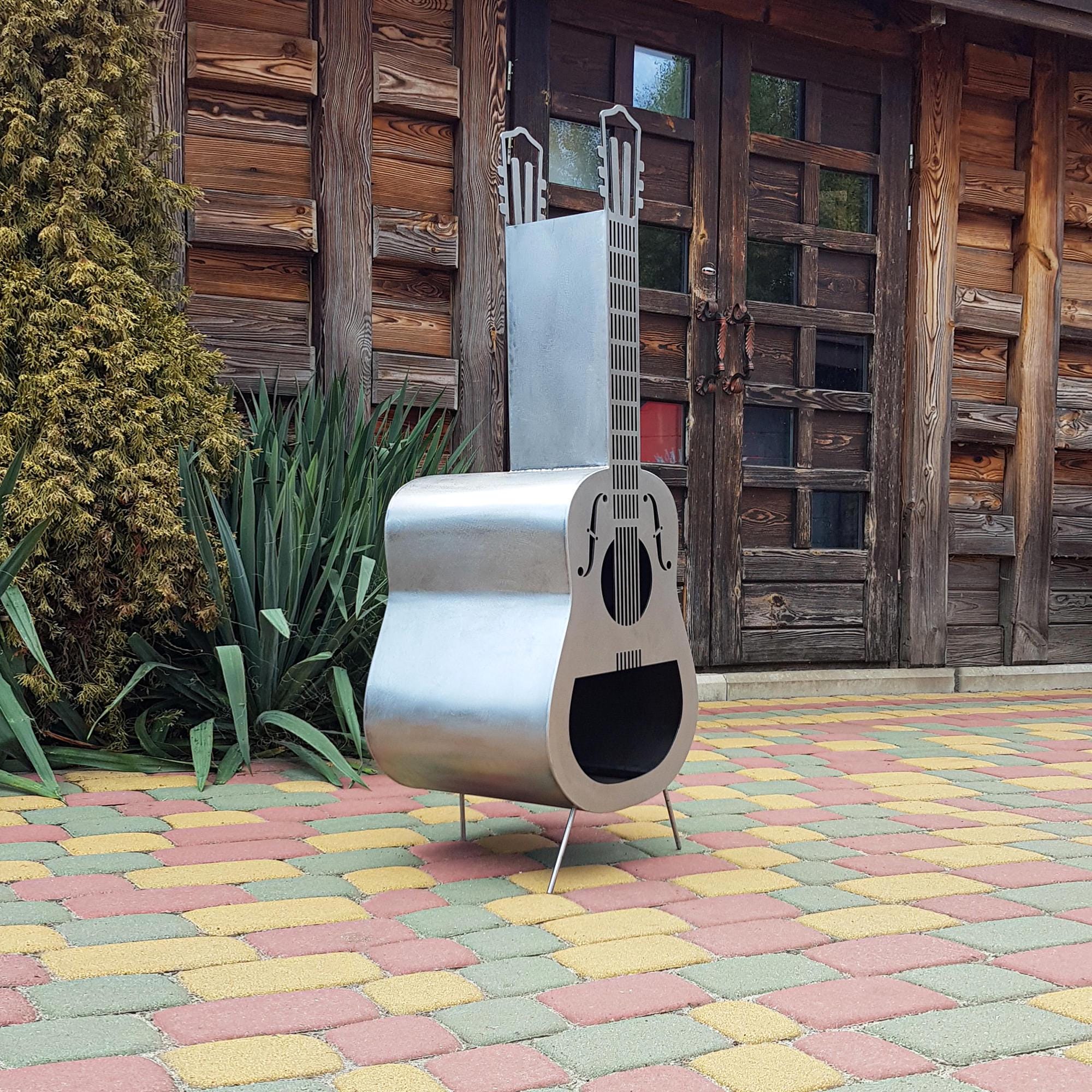 Fogata de guitarra soldada a mano: decoración de exteriores para amantes de  la música - Etsy México, image size:2000x2000