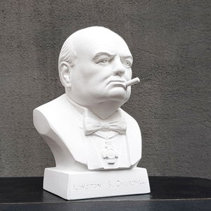 Busto in gesso naturale di Winston Churchill