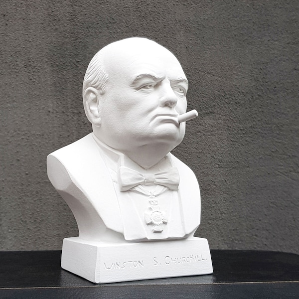 Winston Churchill Natural Plaster Bust