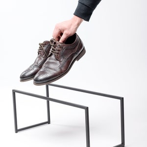 Skinny Black Metal Shoe Rack Hand Welded Shoe Storage for Stylish Home ...
