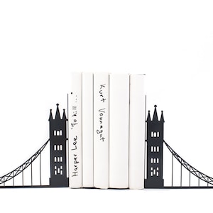 Unique metal bookends - London bridge - // decorative book holders // perfect housewarming gift // modern home decor // FREE SHIPPING