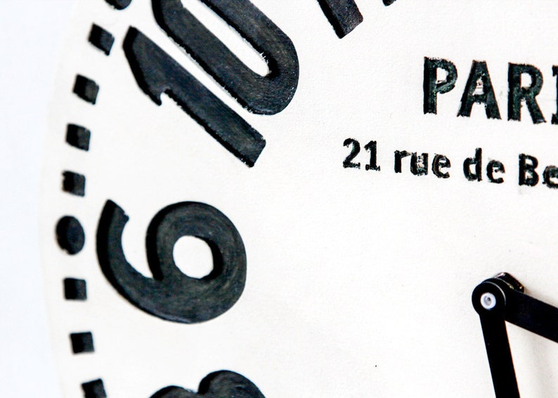 Wall Clock paris off White Edition Shabby Chic Cottage Style Etsy