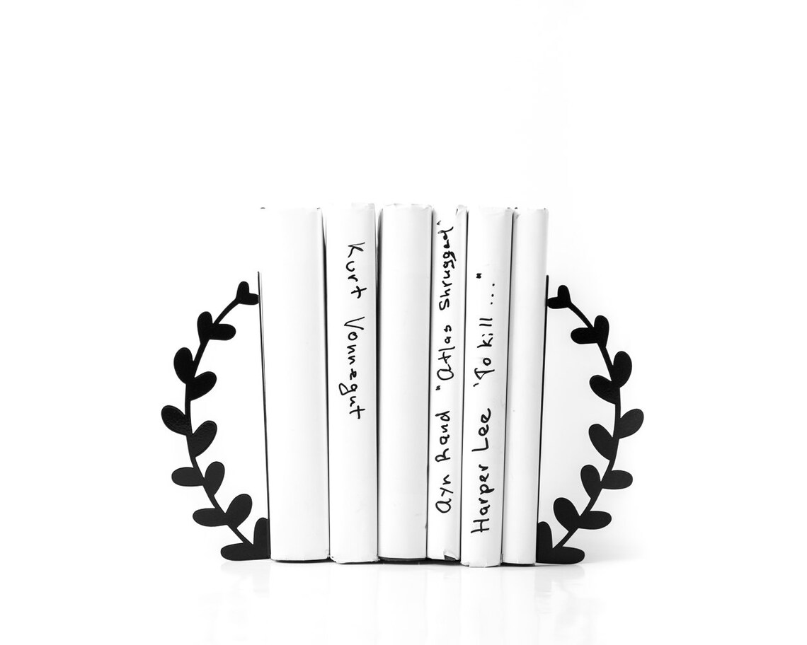 Metal Bookends wreath Functional Decor for Modern Home // Etsy