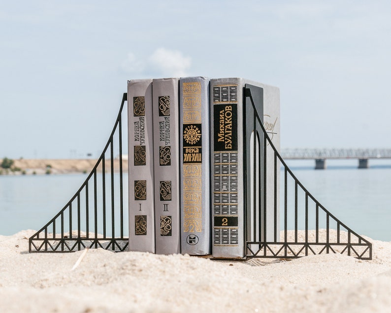 Metal Bookends // Verrazano Bridge // Cool Home Decor Gift for A NYC Housewarming Party image 4