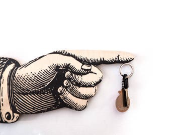 Magnet Key Hook - Key Wall Organizer on a magnet - Pointing Finger - whimsical solution for your keys storage