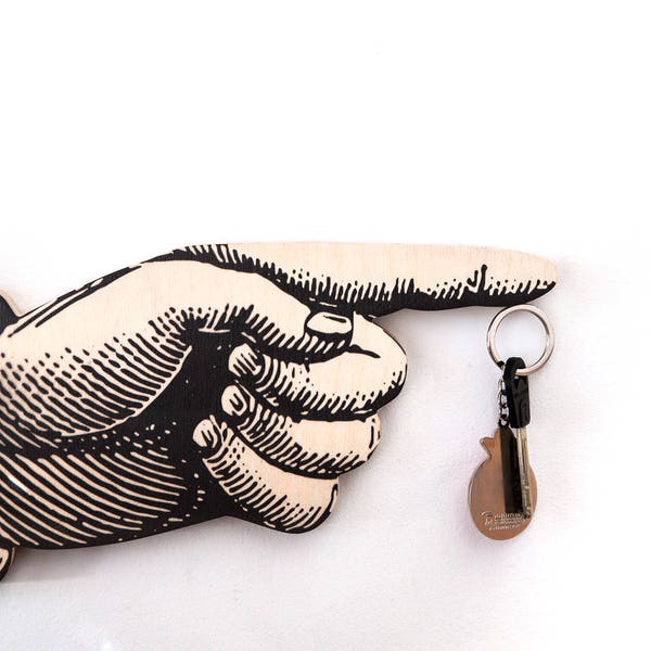 Key Hook - Wooden Wall Organizer - auf einem Magneten
