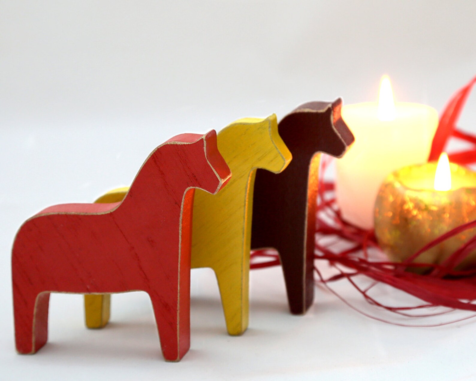 Scandinavian Dala Horse Wooden Toy Decor for Christmas Red // Etsy