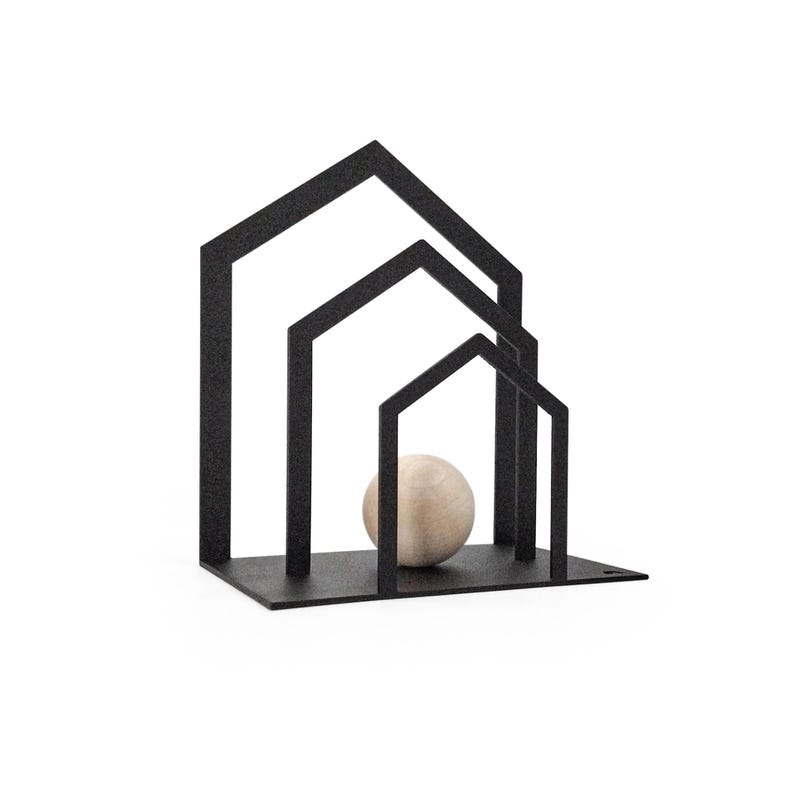 Bookend Shape Architectural Metal Bookends – Modern Black Design for Structured ...