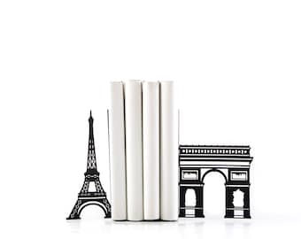 Decorative Metal Bookends - Symbols of Paris -  // shelf decor // housewarming gift /decorative book holders / FREE SHIPPING