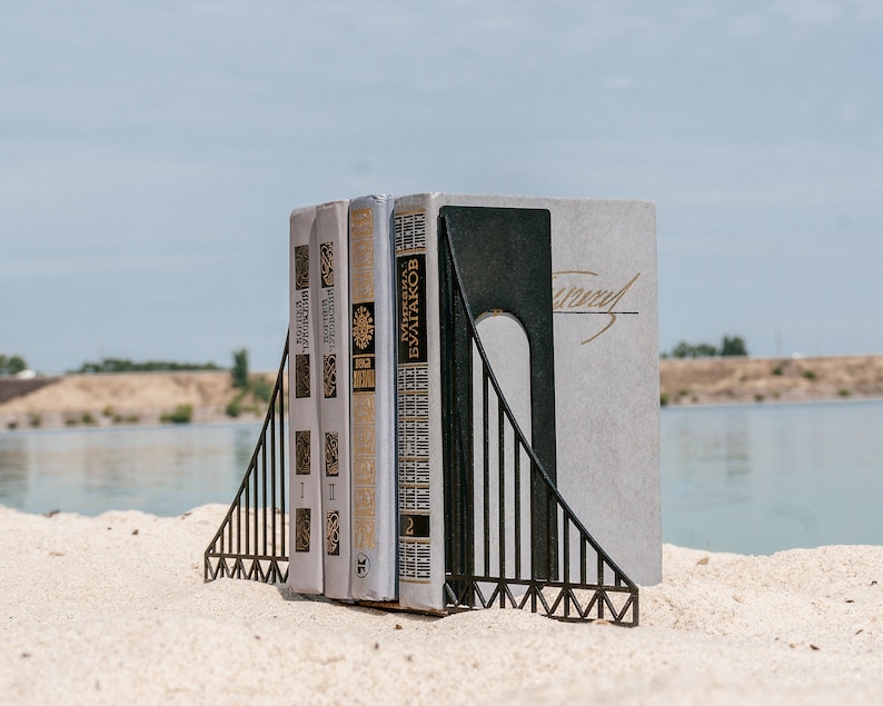 Metal Bookends // Verrazano Bridge // Cool Home Decor Gift for A NYC Housewarming Party image 9