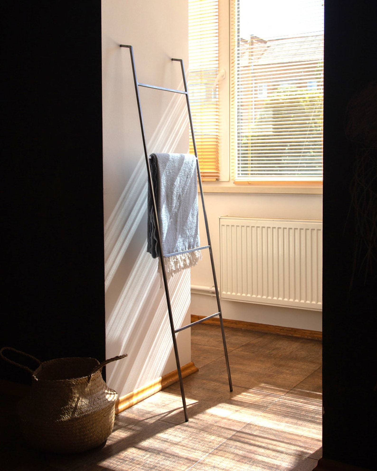 Blanket Display Skinny Ladder Storage With Support // - Etsy