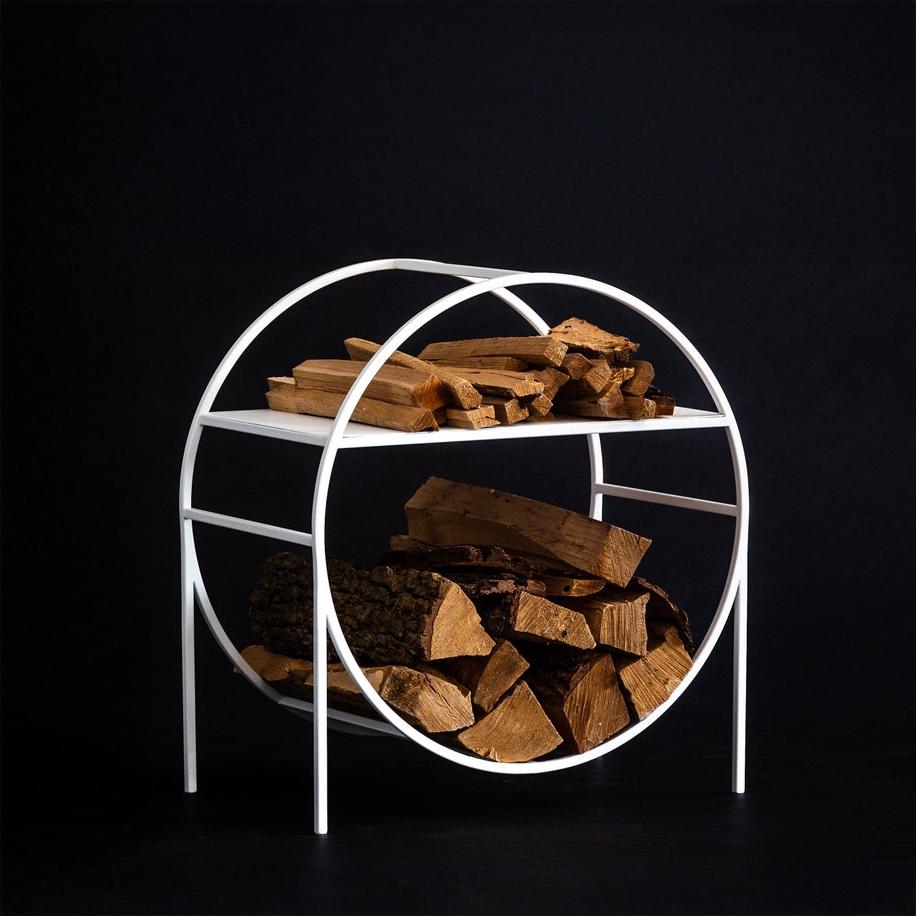 Stylish Log Rack Modern Log Holder | Round Firewood Rack for Scandinavian Interiors - Etsy