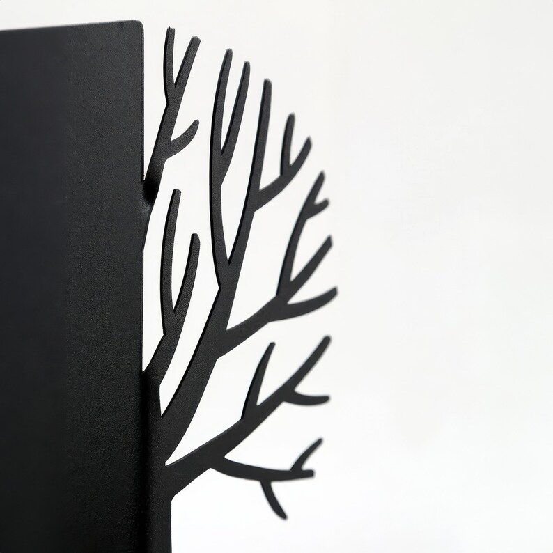 Black metal bookends Winter Trees- Design Atelier Article