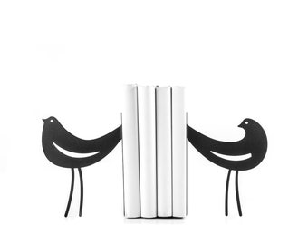 Bird Metal Bookends: Modern Home Decor