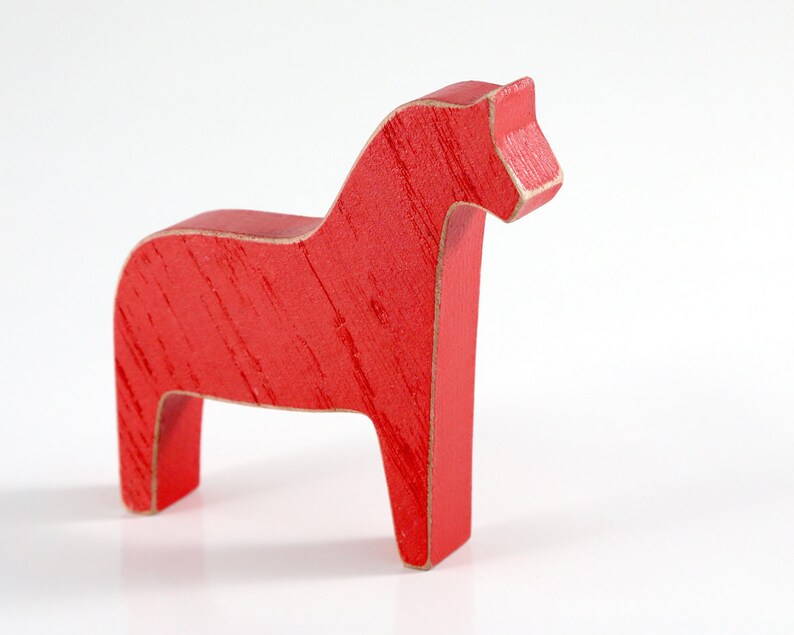 Scandinavian Dala horse wooden toy decor for Christmas Red // Etsy