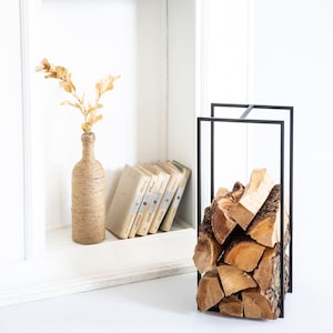 Log Holder Small with a handle // Firewood Carrier // Storage Container for indoors or Outdoors