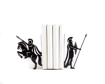 Metal bookends - Spartans - Ancient history inspired bookends // modern home functional decor // FREE SHIPPING //