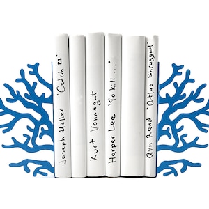 Metal Bookends -Corals Blue - modern home unique book holders // beach house must // nursery sea theme perfect
