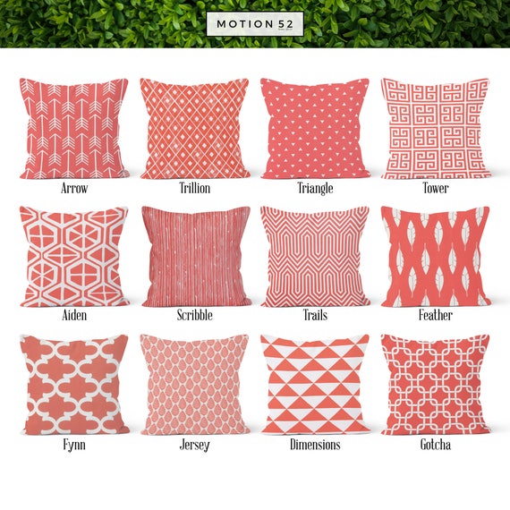 Coral Pillow Cover Decorative Throw Pillow Covers Euro Etsy
