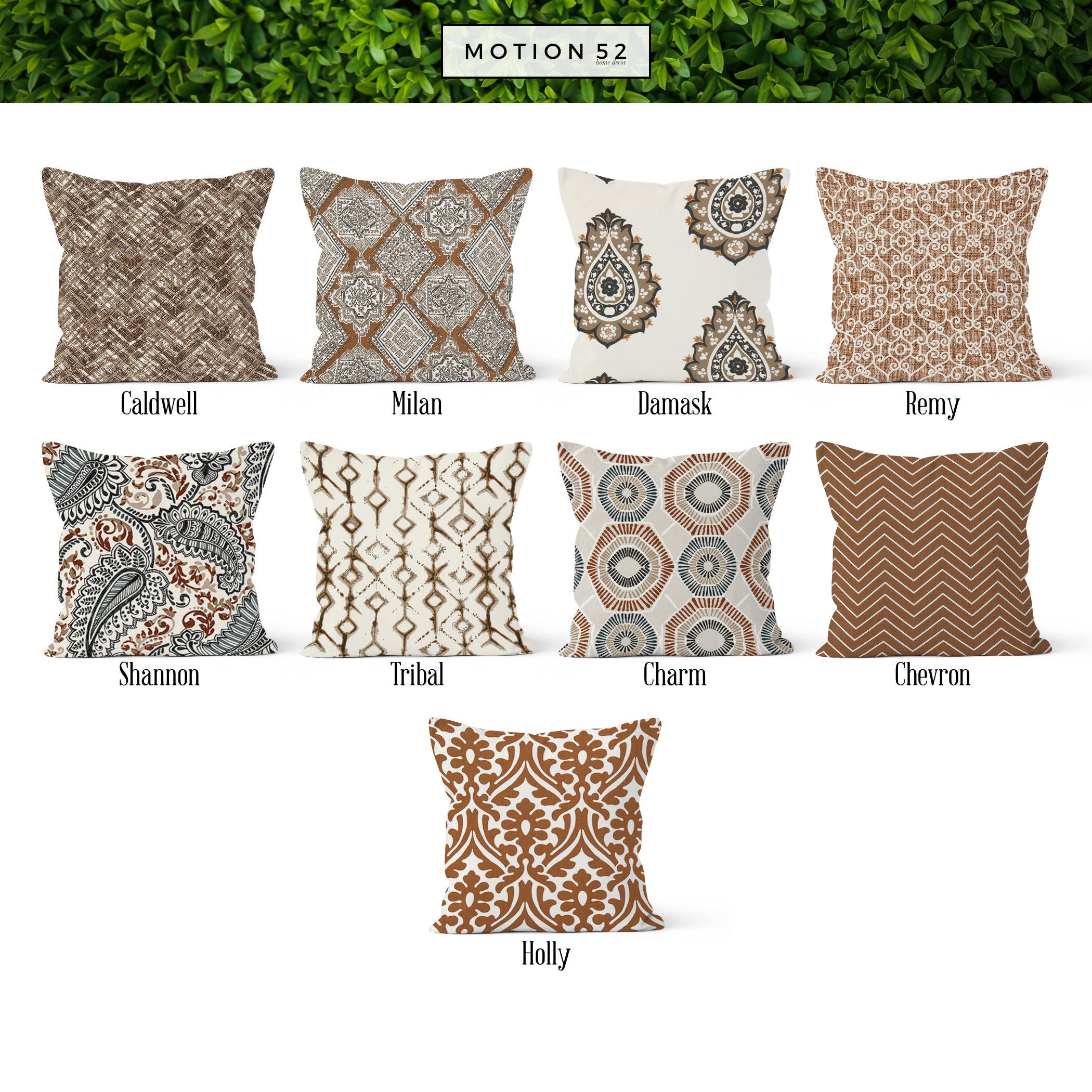 Brown Beige Pillow Cover Decorative Throw Pillow Covers Euro Etsy