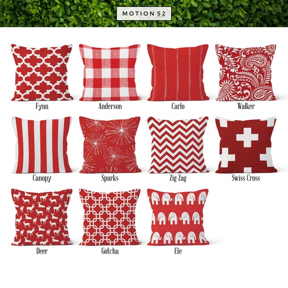 Red Pillow Cover Decorative Throw Pillow Covers Euro Pillow Etsy