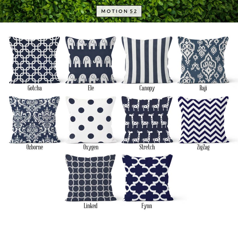Navy Blue Pillow Cover Decorative Throw Pillow Covers Euro Etsy