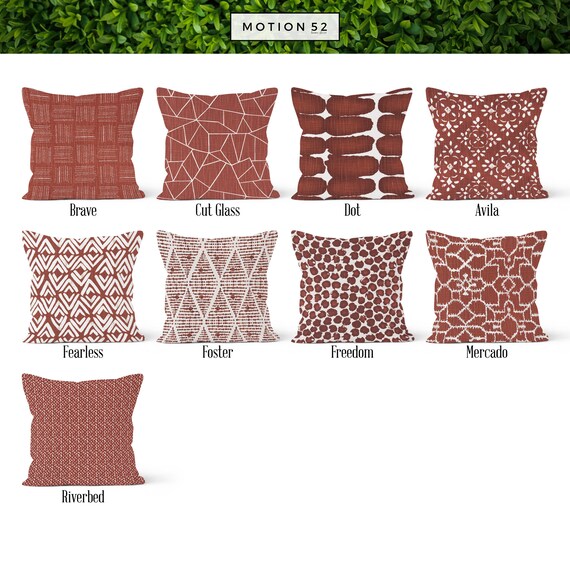 Rust Red Brown Pillow Cover Decorative 16x16 Decorative Throw Pillow Cover