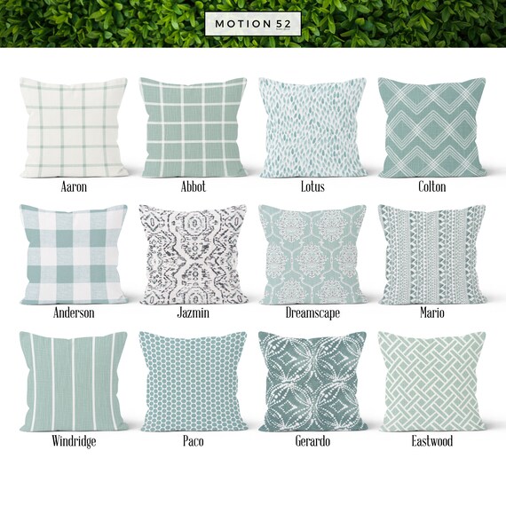 Teal Blue Green Pillow Cover Decorative Throw Pillow Covers Etsy
