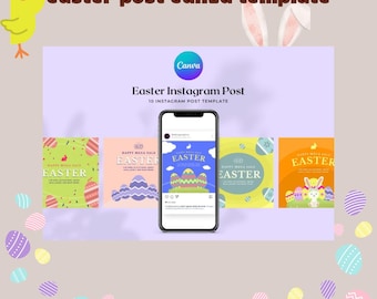 Ostern Instagram Post Vorlagen | Pastell Frühling Social Media Bundle