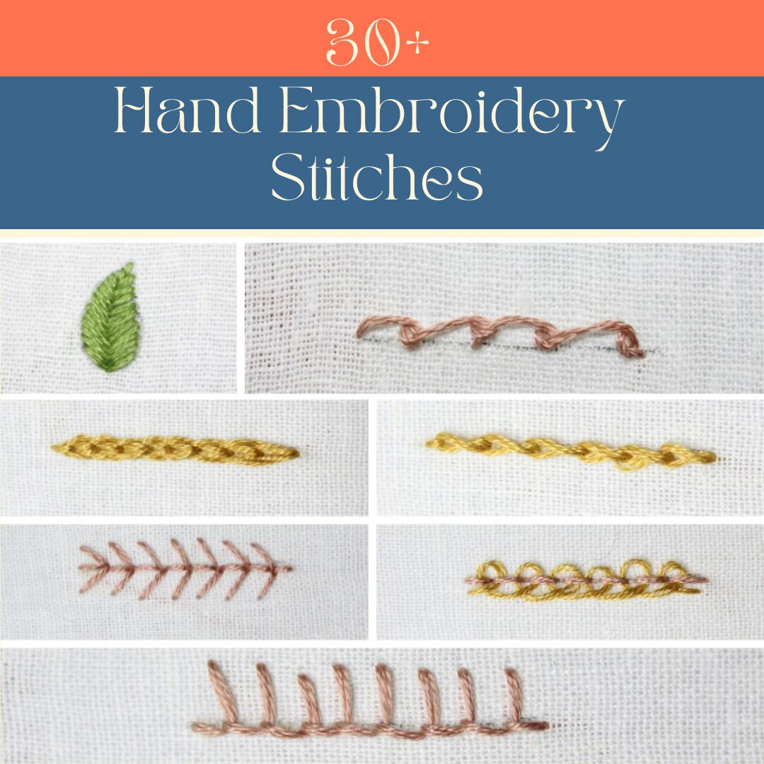 Hand Embroidery Stitches Guide PDF Download, How to Stitch Book DIY Guide,  Book Digital Download, Printable Hand Embroidery Pattern PDF 