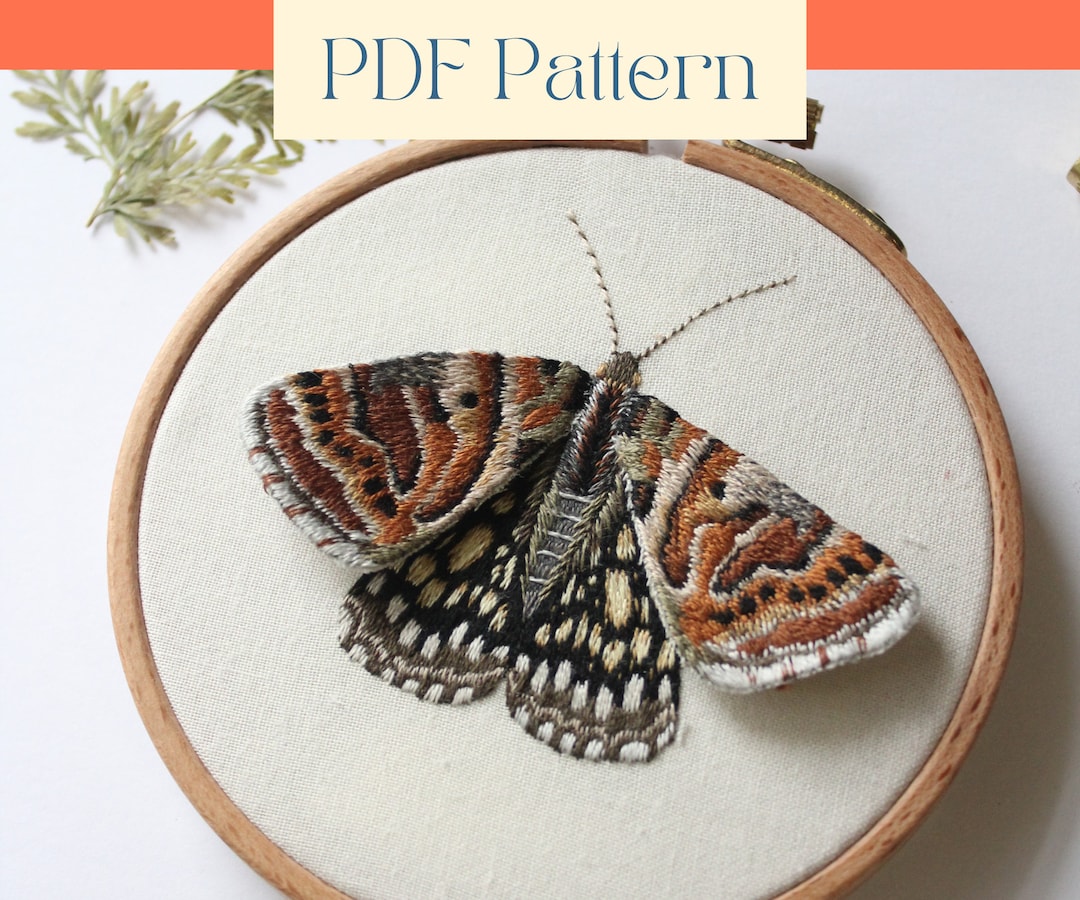 3D Moth Embroidery Pattern, Stumpwork Embroidery Pattern, Bug ...