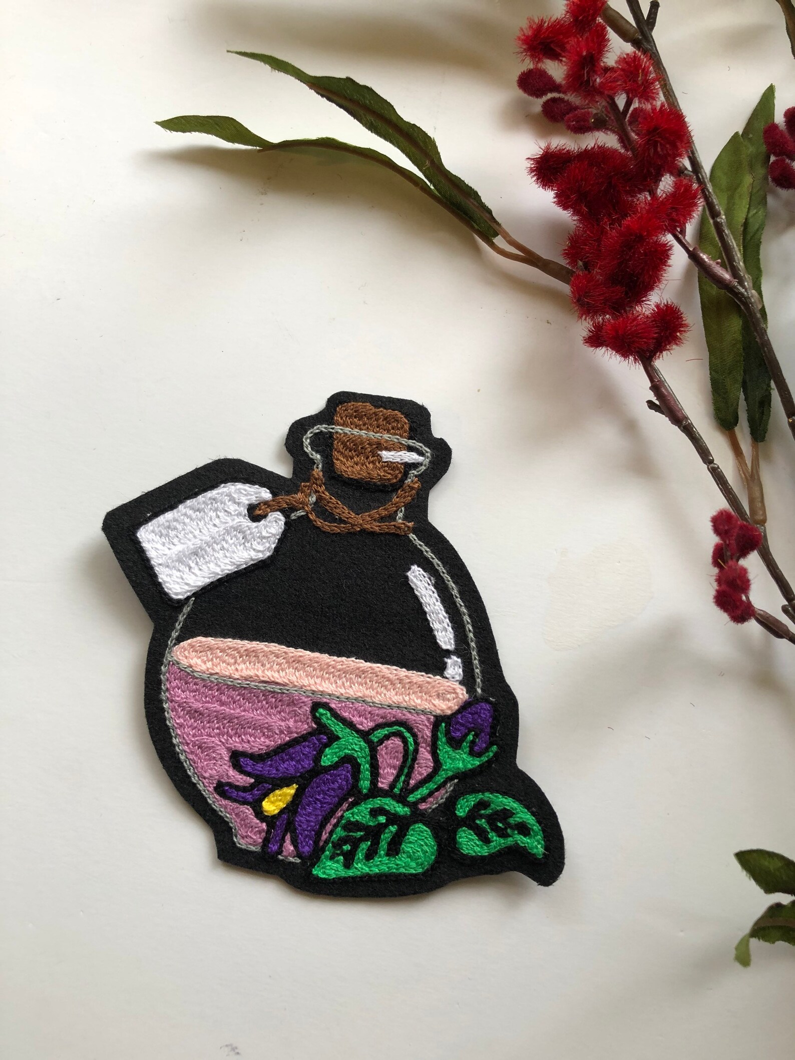 Poison Potion Bottle Witchy Patch Deadly Nightshade | Etsy