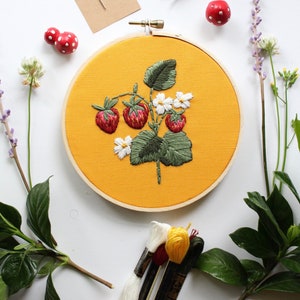 Beginner Hand Embroidery Kit Strawberry Plant image 4