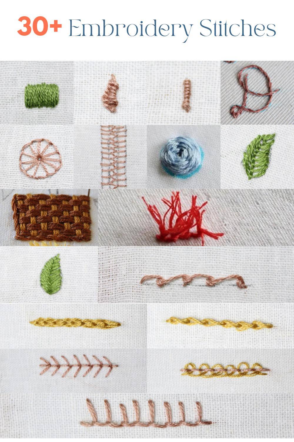 30種類以上の手刺繍ステッチガイド（印刷可能なPDF） - Etsy 日本