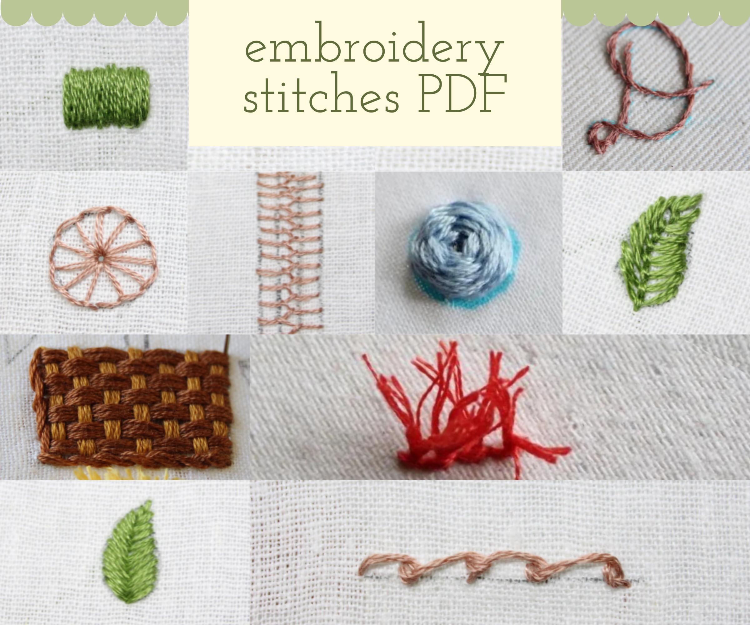 30種類以上の手刺繍ステッチガイド（印刷可能なPDF） - Etsy 日本