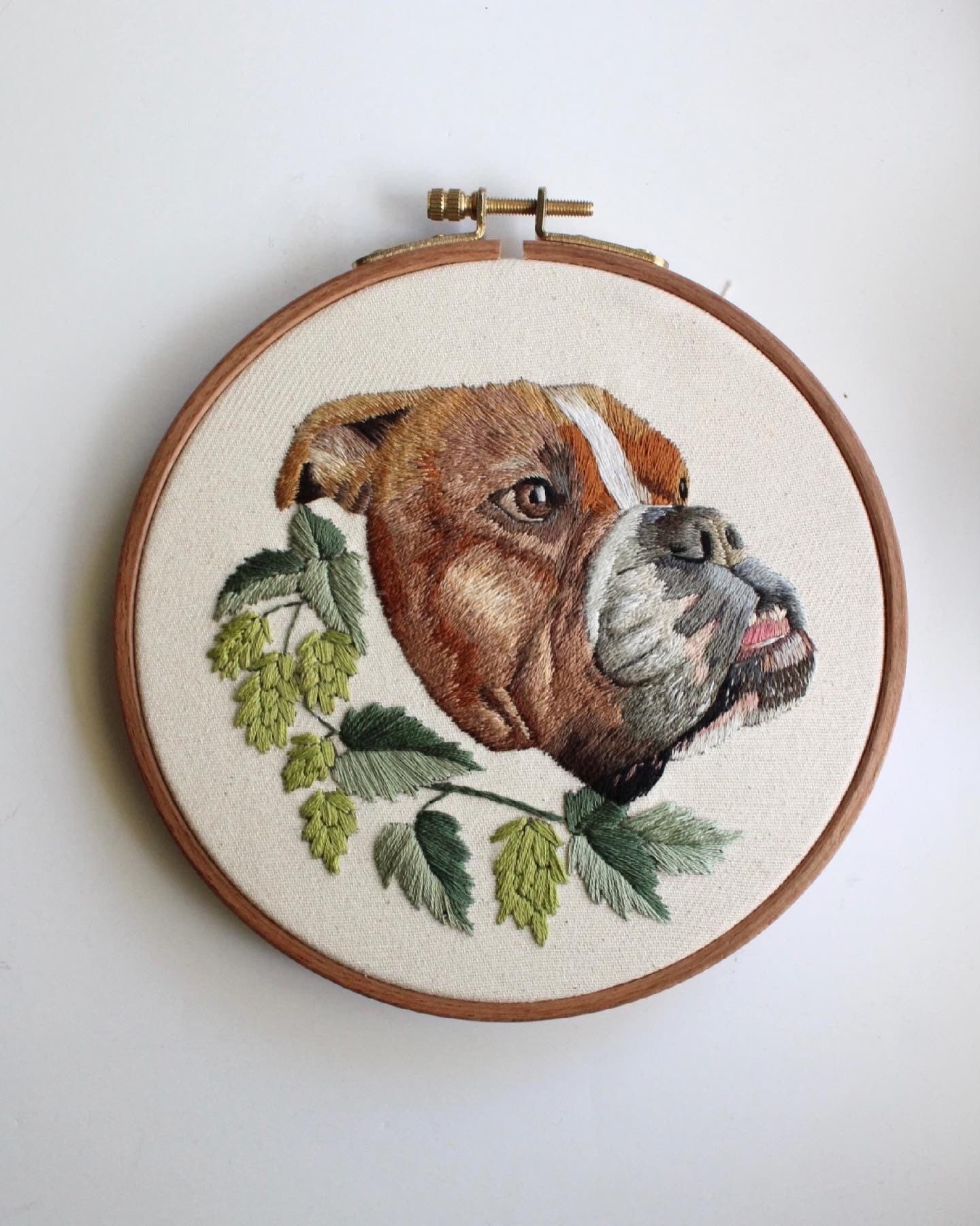Custom Pet Portrait Embroidery Pet Memorial Custom Pet - Etsy Australia
