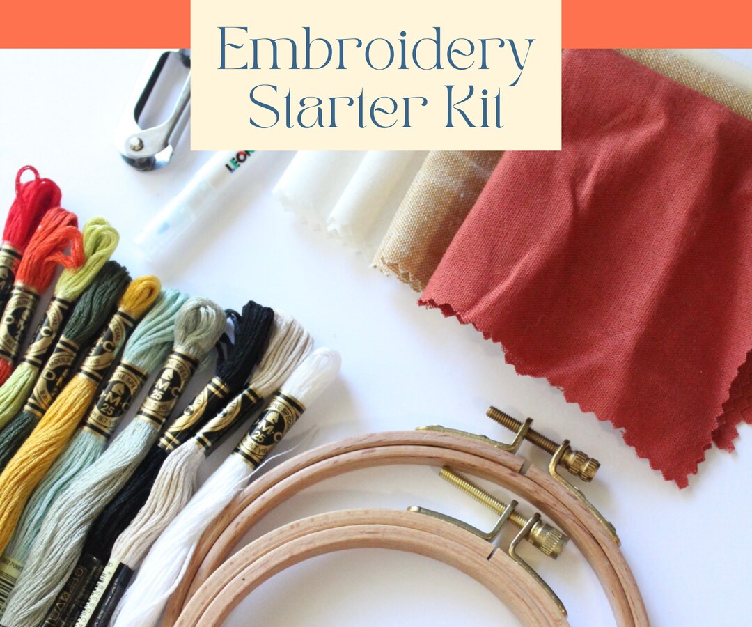 Hand Embroidery Starter Kit High Quality Embroidery Supplies Etsy