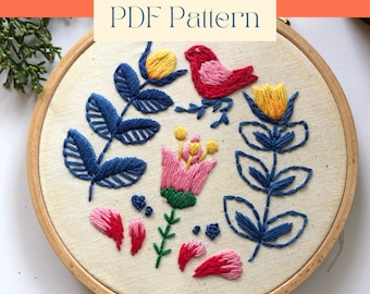 Scandinavian Folk Art Embroidery Pattern