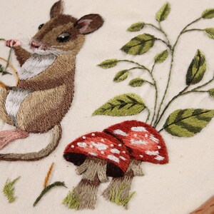 Embroidering Mouse Thread Painting Pattern, Cottagecore Embroidery ...